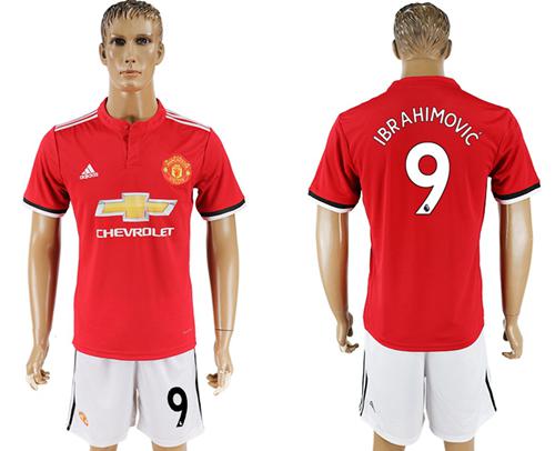 Manchester United #9 Ibrahimovic Red Home Soccer Club Jersey - Click Image to Close